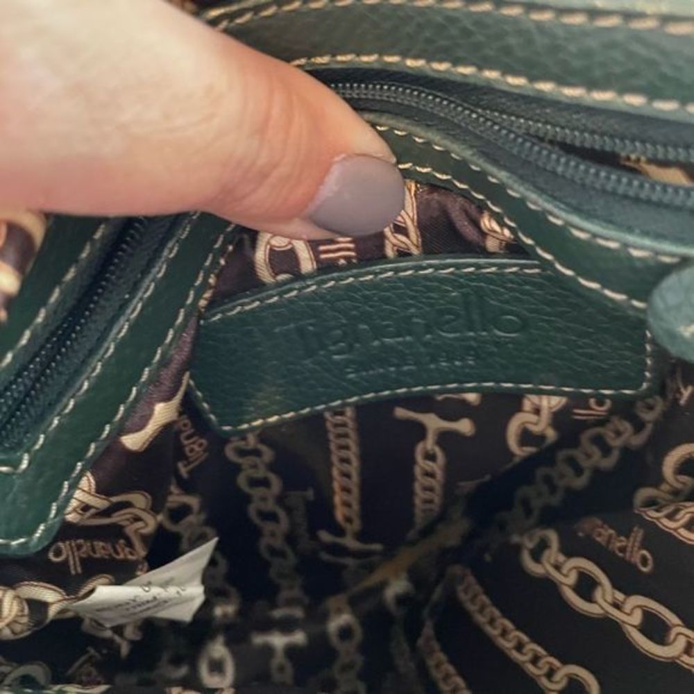 Hunter green Tignanello pebbled leather crossbody purse‎ made in Italy. - Picture 4 of 9